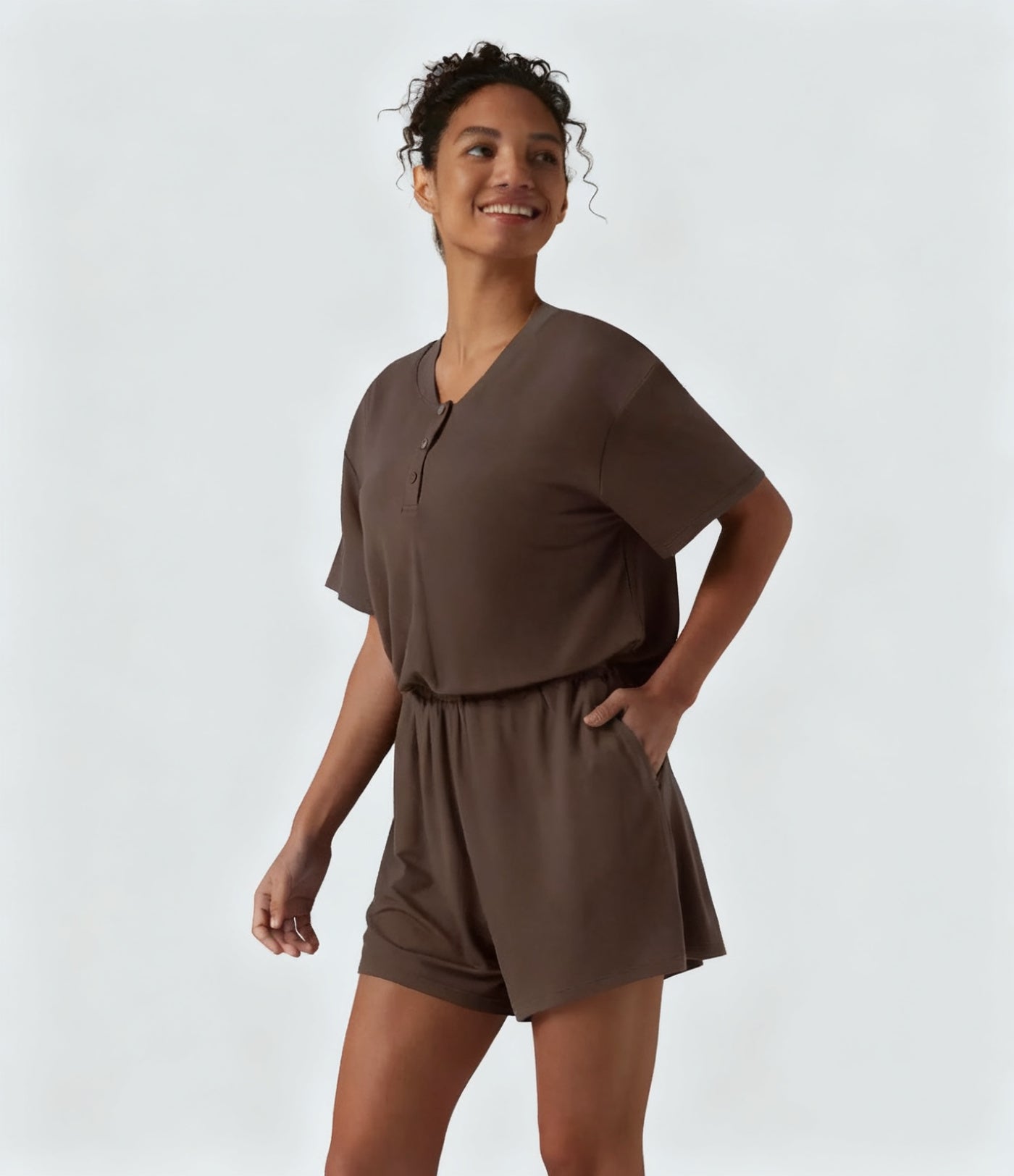 Short-Sleeve Casual Playsuit