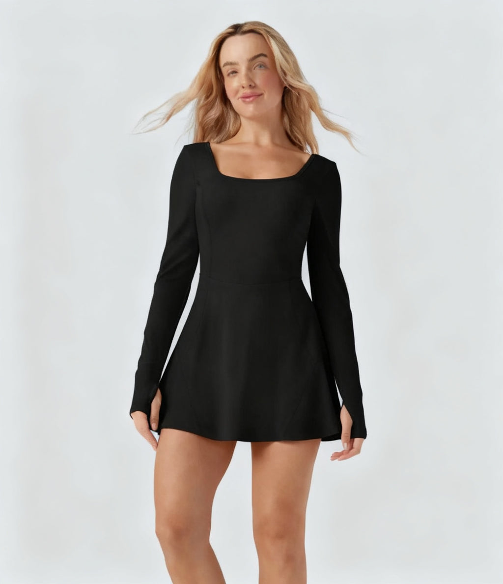 Long-Sleeve Active Mini Dress