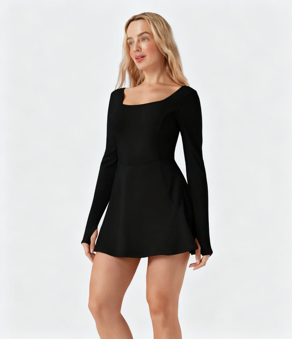 Long-Sleeve Active Mini Dress
