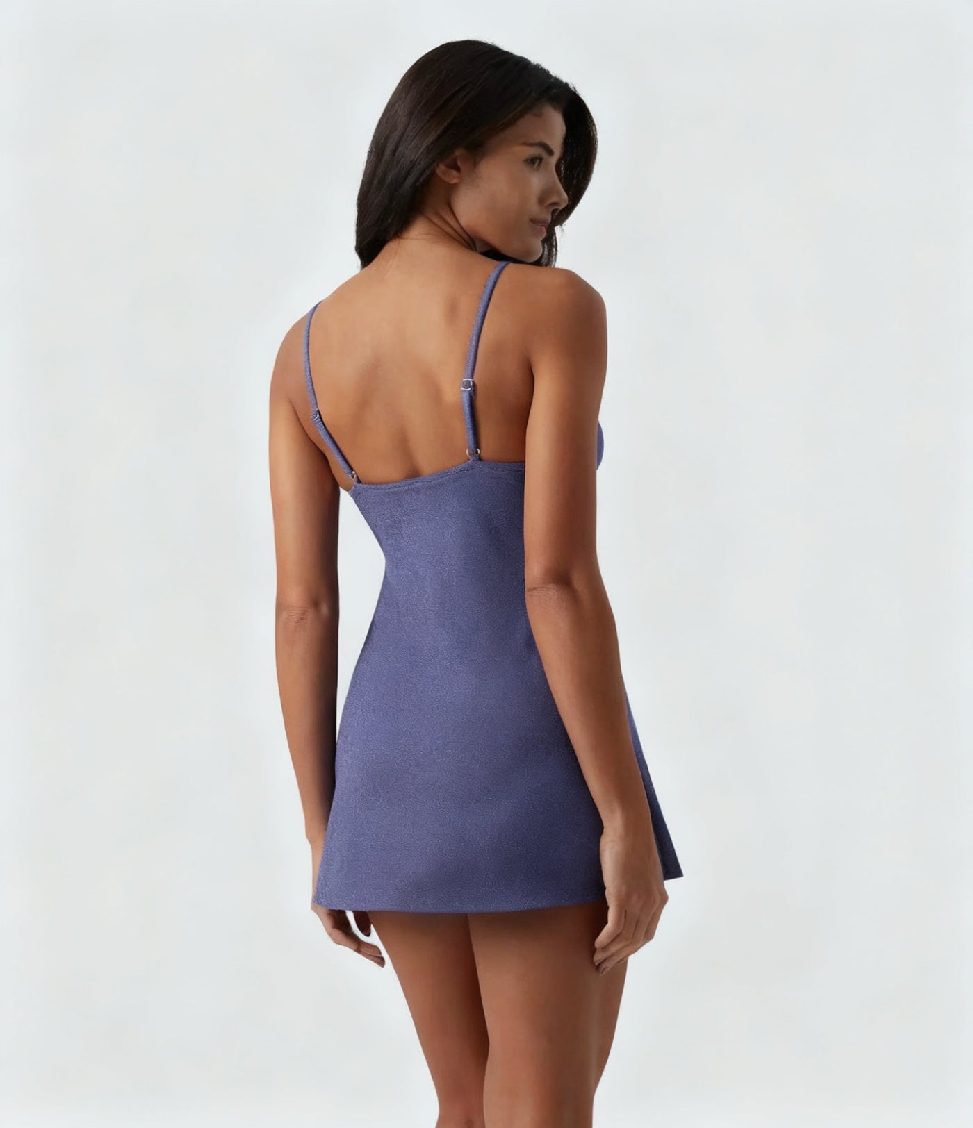 V-Neck Metallic One-Piece Swimsuit